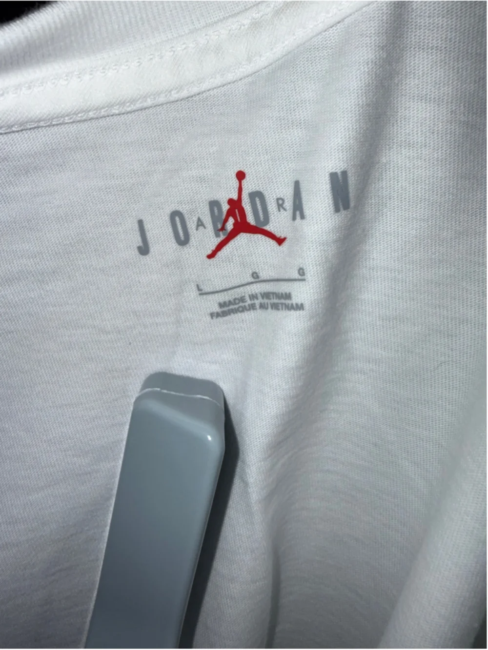 Men's Jordan Short Sleeve Graphic Tee, Size L, White and Black